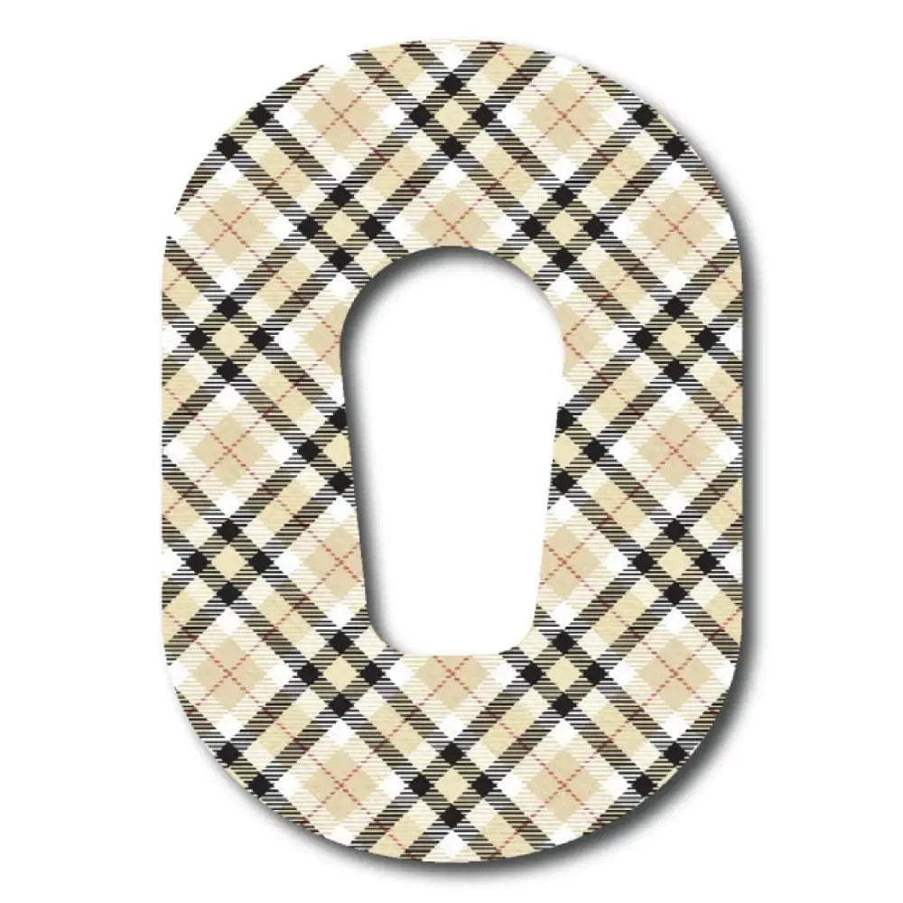 Single Patch / G6 Black and Tan Plaid Pattern - Dexcom G6