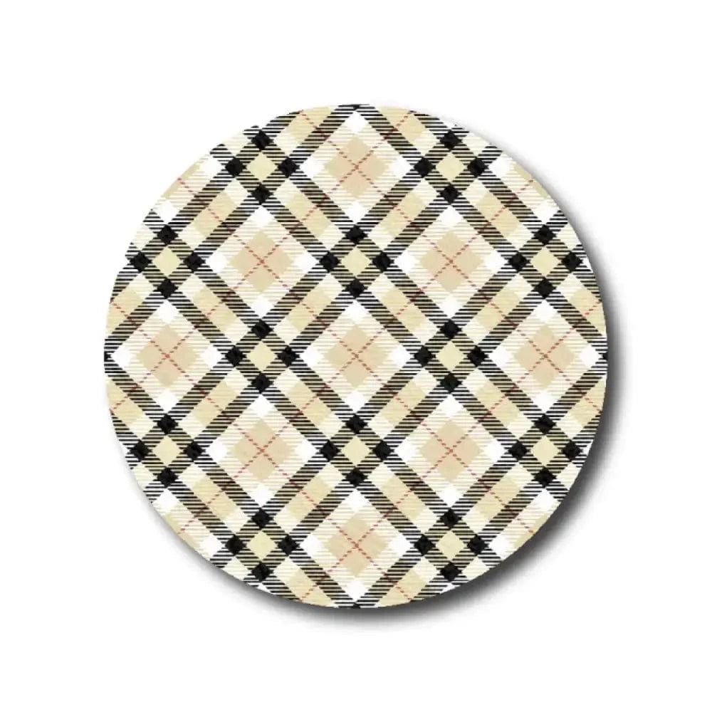 Single Patch / Libre 3 Black and Tan Plaid Pattern - Libre 3