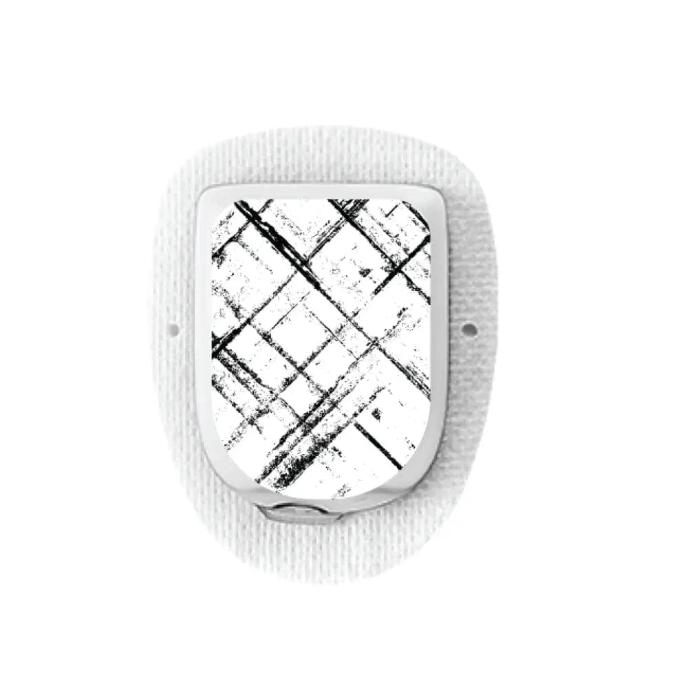 Single Topper / Omnipod Topper Black and White Plaid - Omnipod Topper