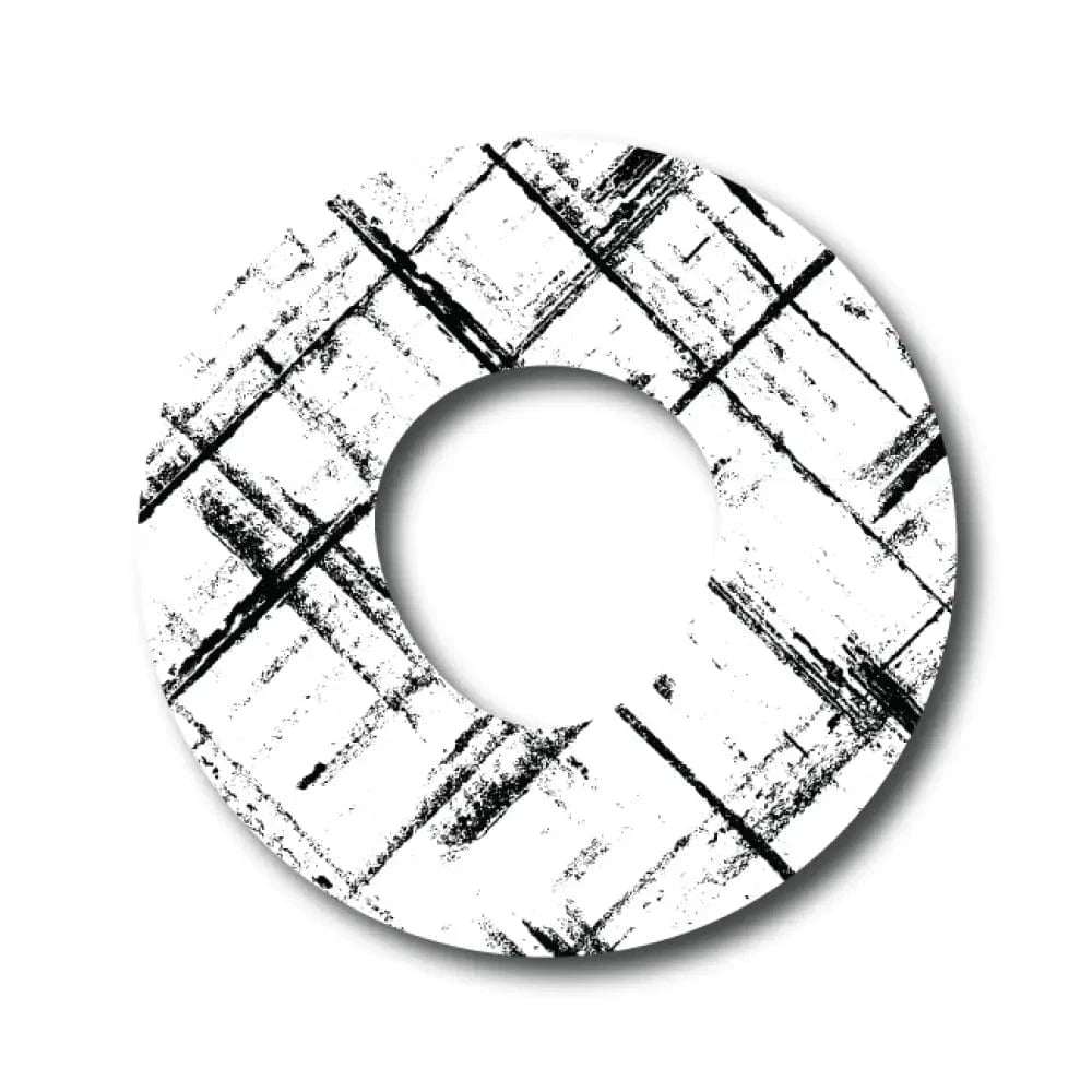 Single Patch / Infusion Set Black and White Plaid Pattern - Infusion Set