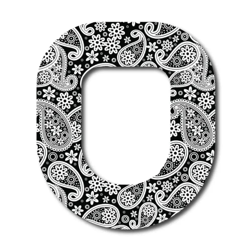 Single Patch / Omnipod Black Paisley - Omnipod