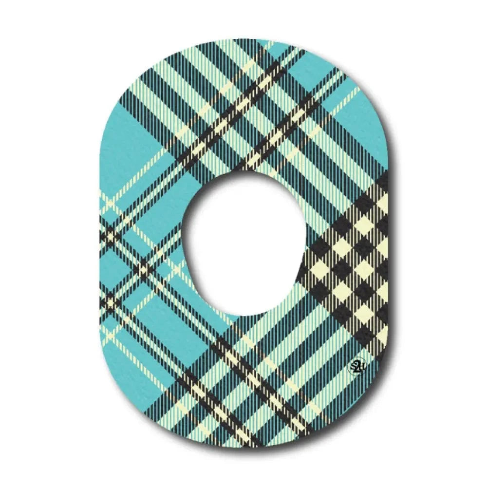 Single Patch / G7 Blue Plaid Pattern - Dexcom G7 and Stelo