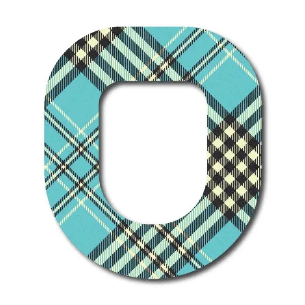 Single Patch / Omnipod Blue Plaid Pattern - Omnipod