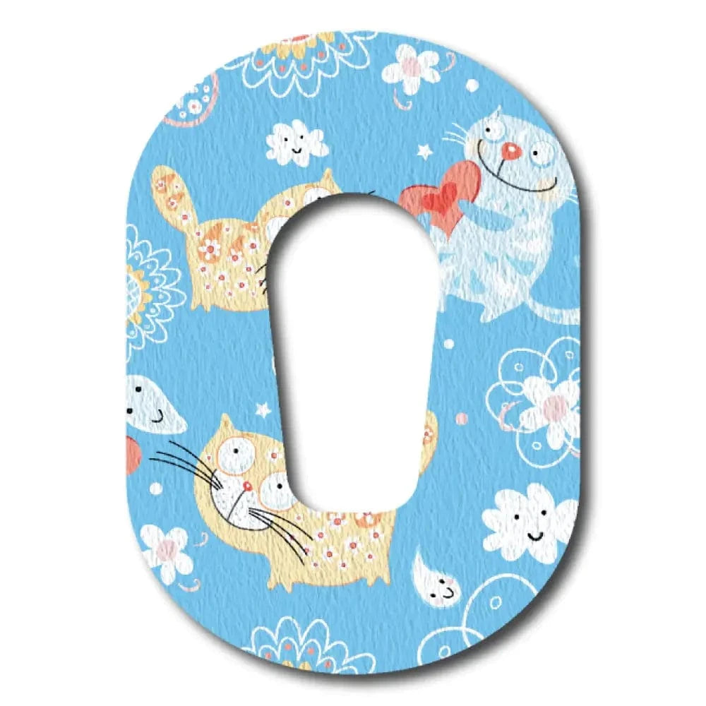 Single Patch / G6 Daisy the Cat in Blue - Dexcom G6