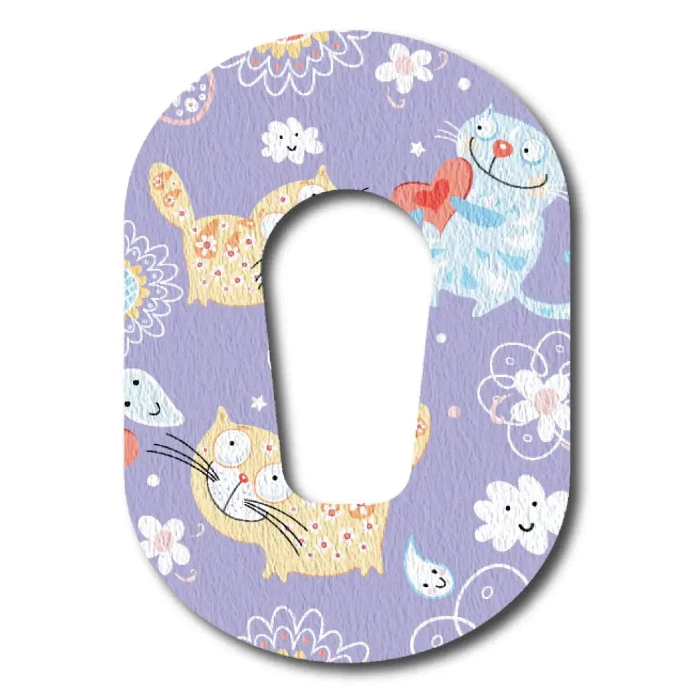 Single Patch / G6 Daisy the Cat in Purple - Dexcom G6