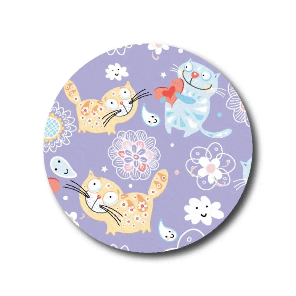 Single Patch / Libre 3 Daisy the Cat in Purple - Libre 3