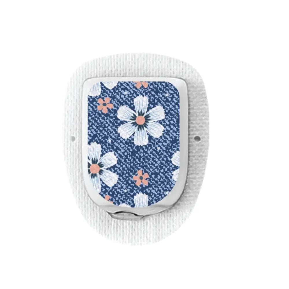 Single Topper / Omnipod Topper Denim Flower - Omnipod Topper