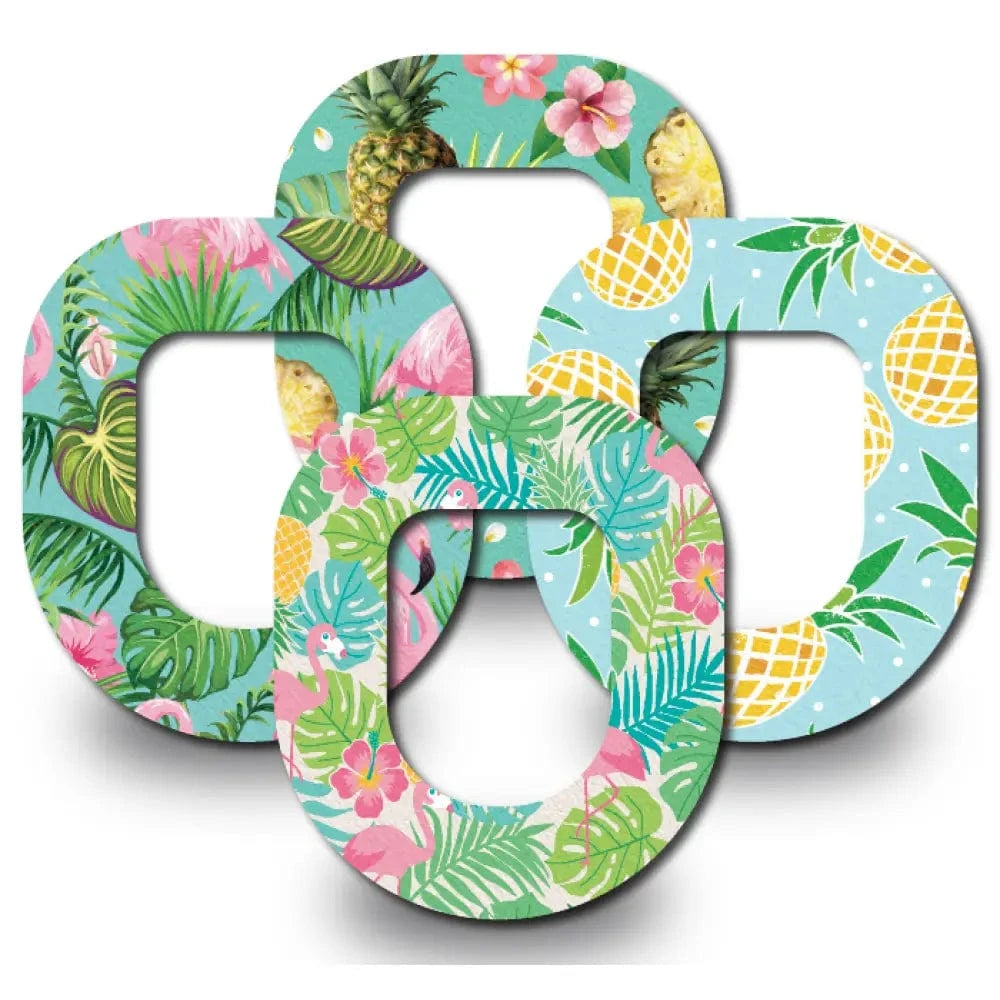4-Pack (Set of 4 Patches) / Omnipod Flamingo and Pineapple Variety Pack - Omnipod