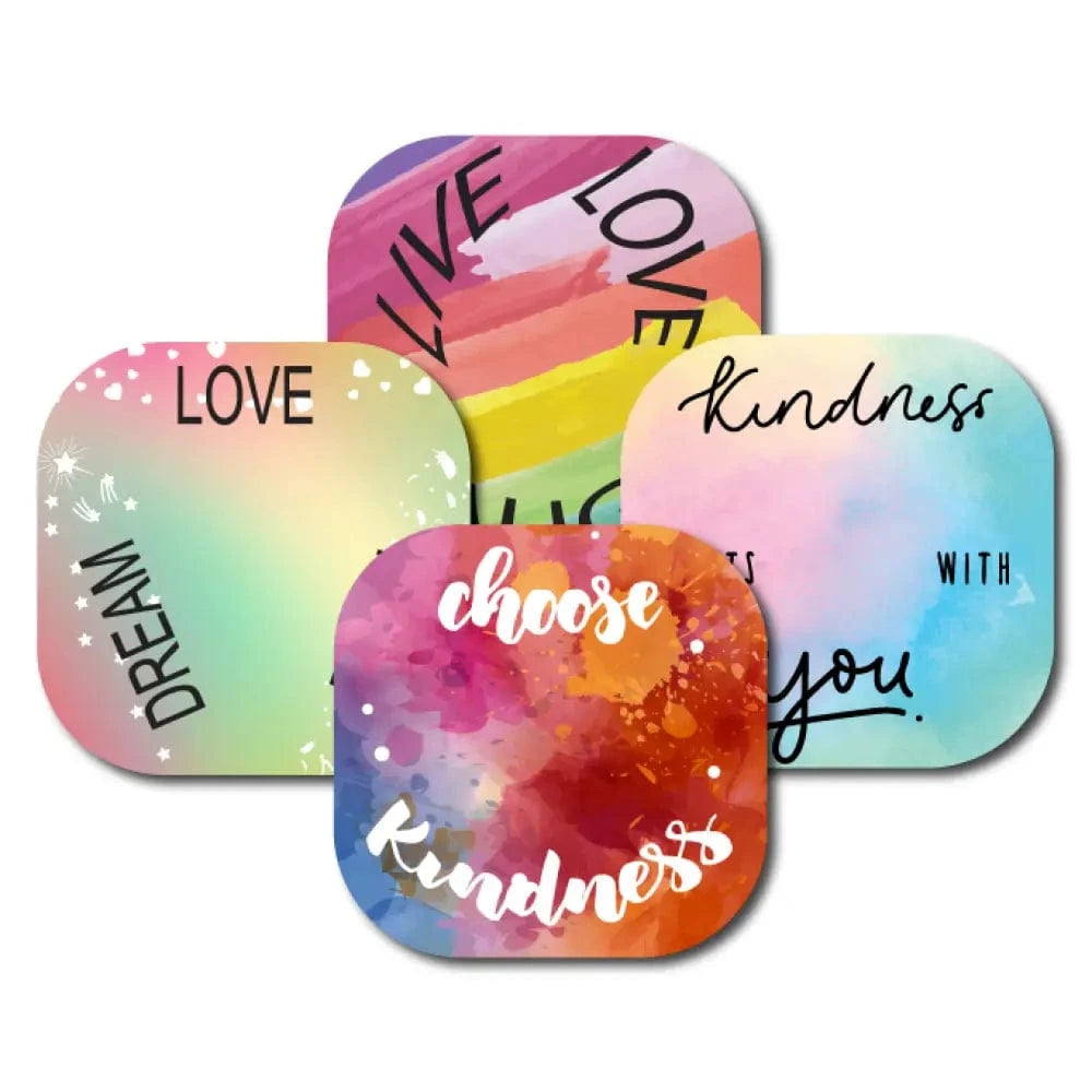 4-Pack (Set of 4 Patches) / G7 Cover-up Happy Thoughts Variety Pack - Dexcom G7 and Stelo Cover-up