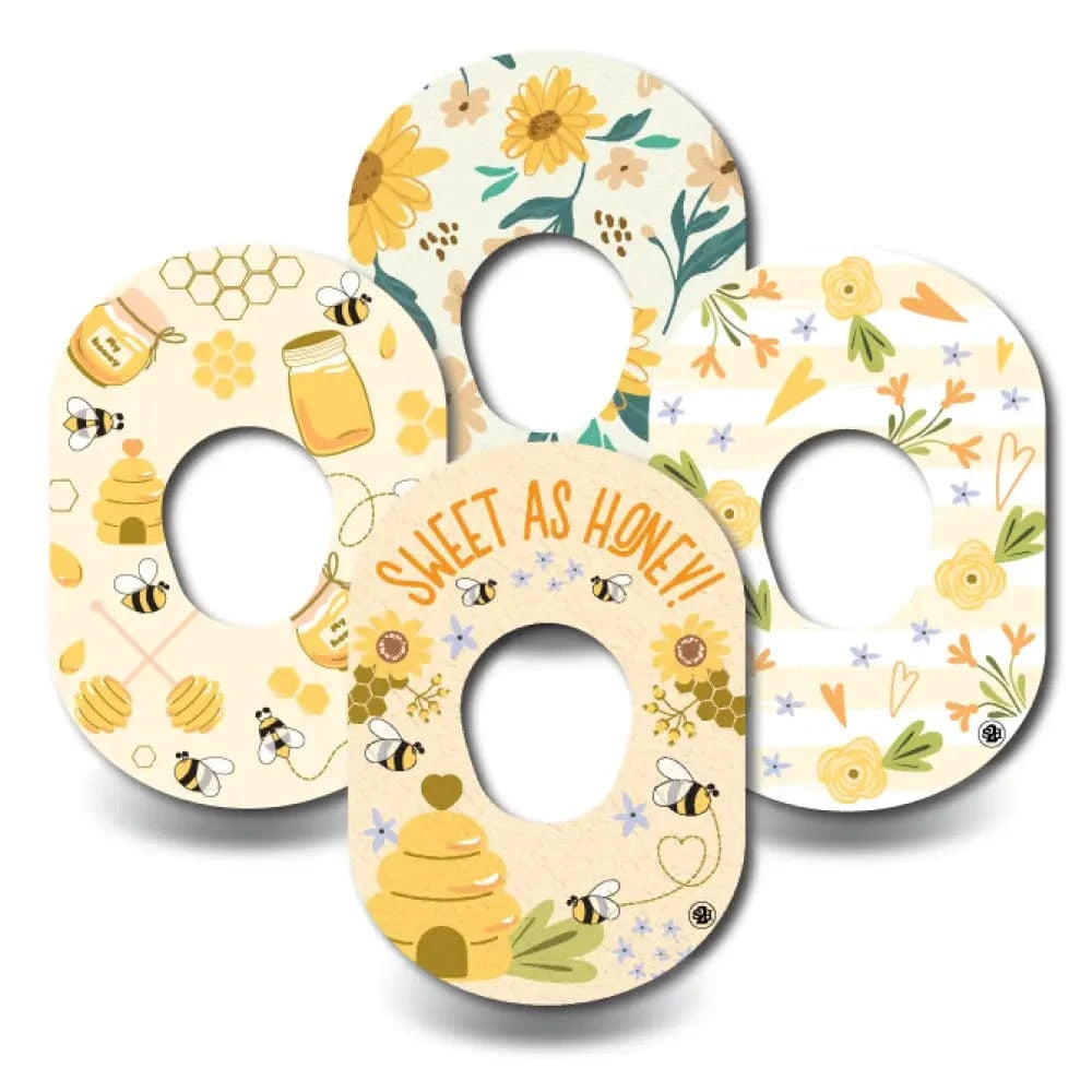 4-Pack (Set of 4 Patches) / G7 Honey Bees and Flowers Variety Pack - Dexcom G7 and Stelo