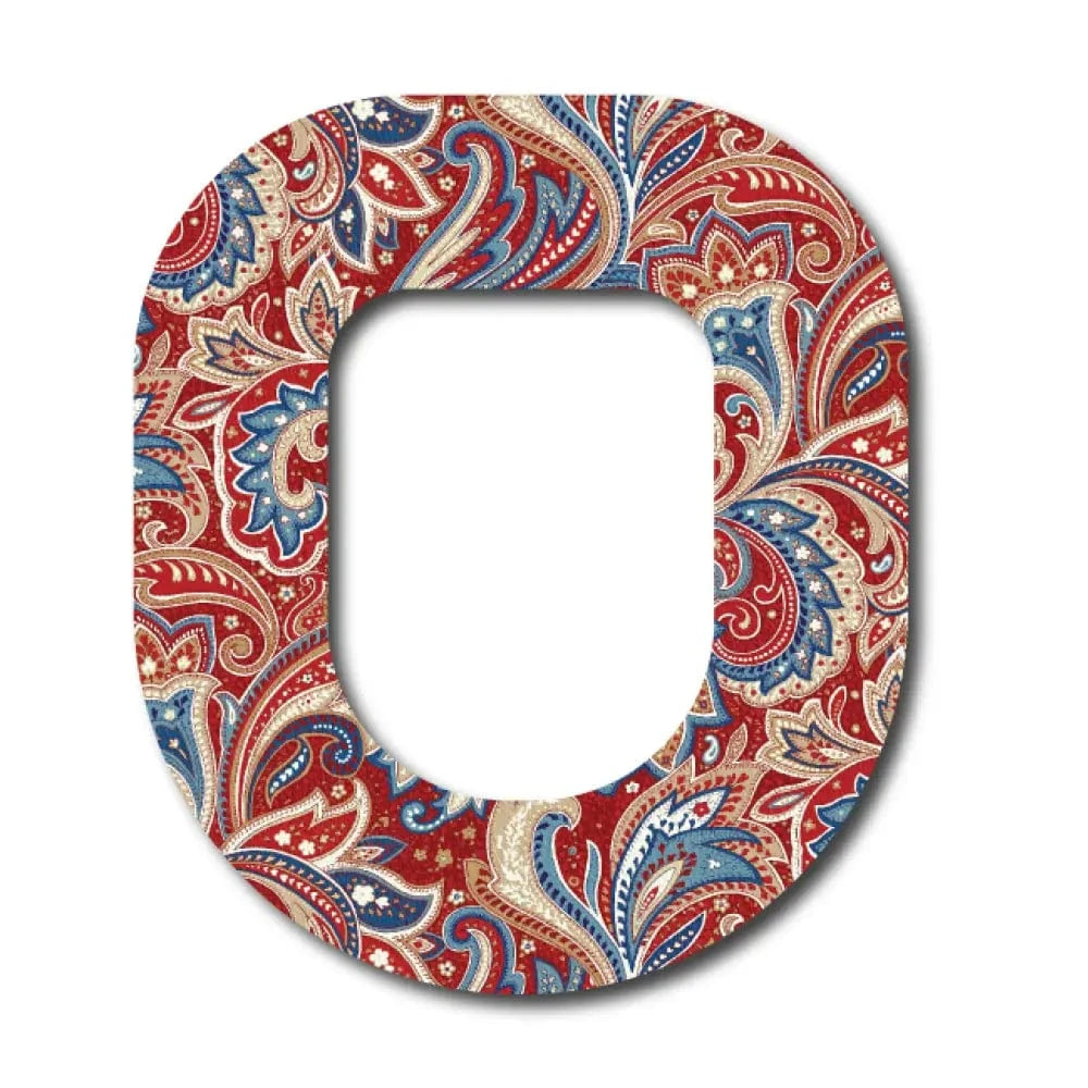 Single Patch / Omnipod Maroon Paisley - Omnipod