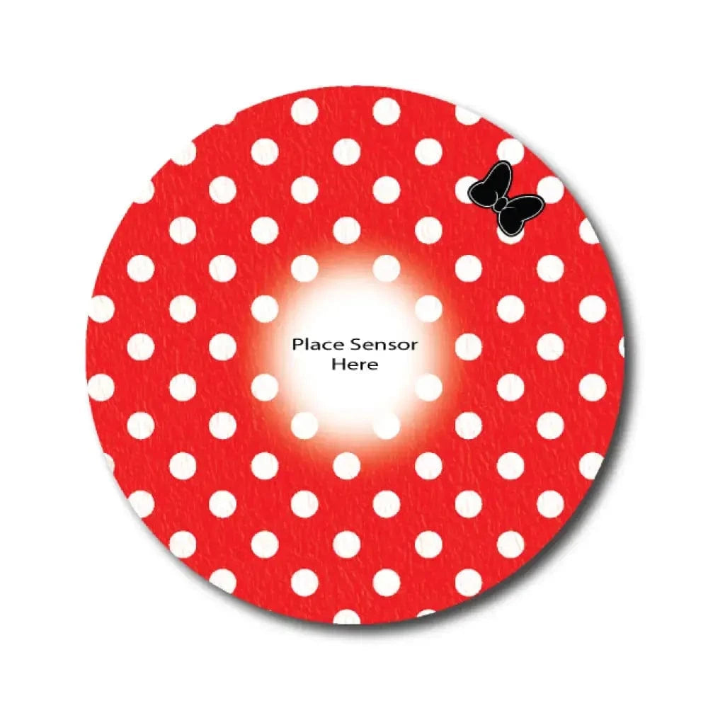 Single Patch / Libre 2 Mini Dots Red Underlay Patch for Sensitive Skin - Libre 2 and Lingo