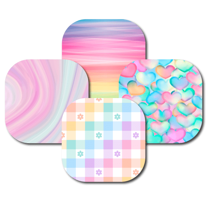 4-Pack (Set of 4 Patches) / G7 Cover-up Pastel Pattern Variety Pack - Dexcom G7 and Stelo Cover-Up