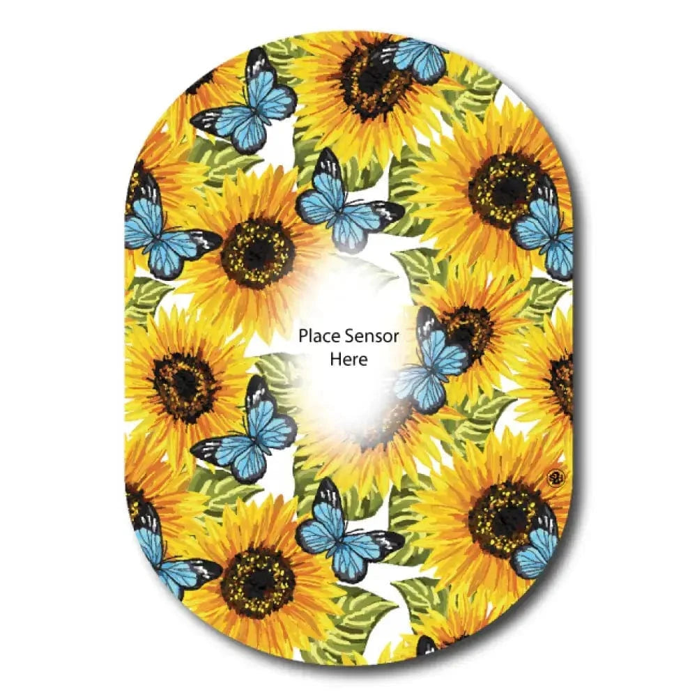 Single Patch / G6 Sunflower and Butterfly Underlay Patch for Sensitive Skin - Dexcom G6