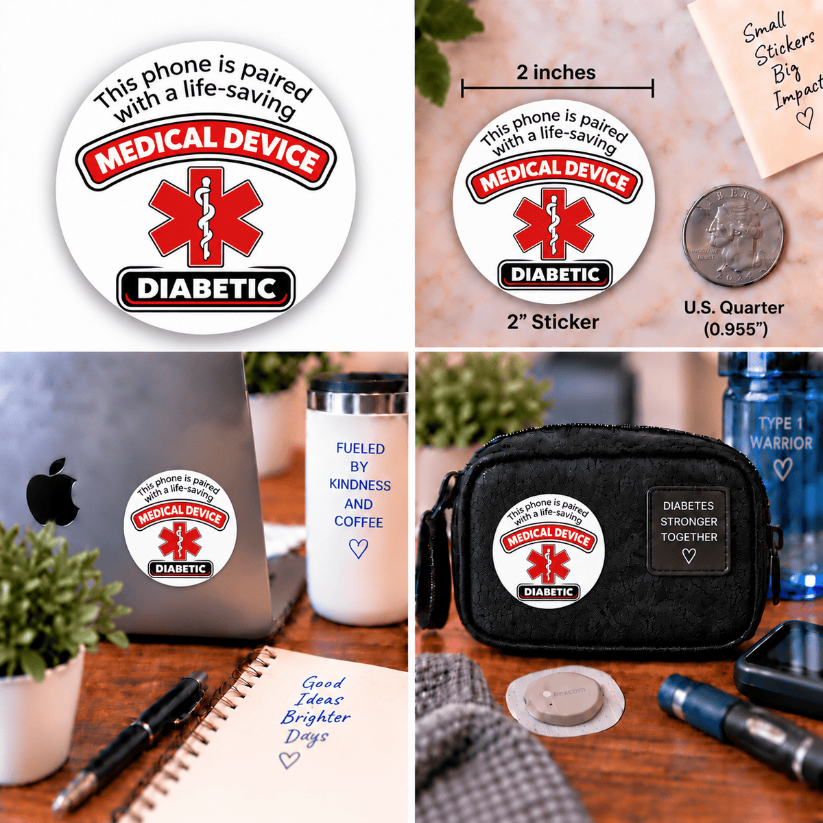 I Have Diabetes in White Vinyl Stikers