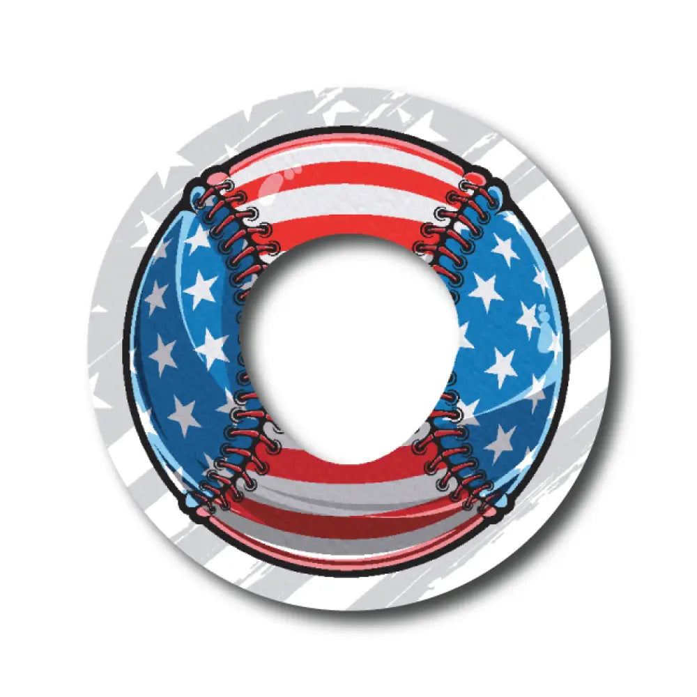 American Flag Baseball - Infusion Set Single Patch