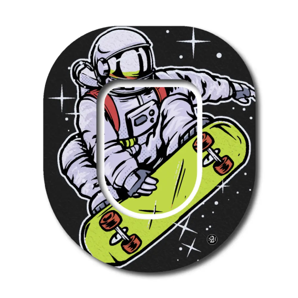 Astronaut Skateboarder - Omnipod Single Patch