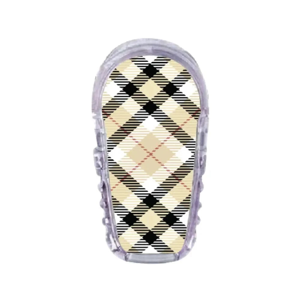 Single Topper / G6 Topper Black and Tan Plaid - Dexcom G6 Topper