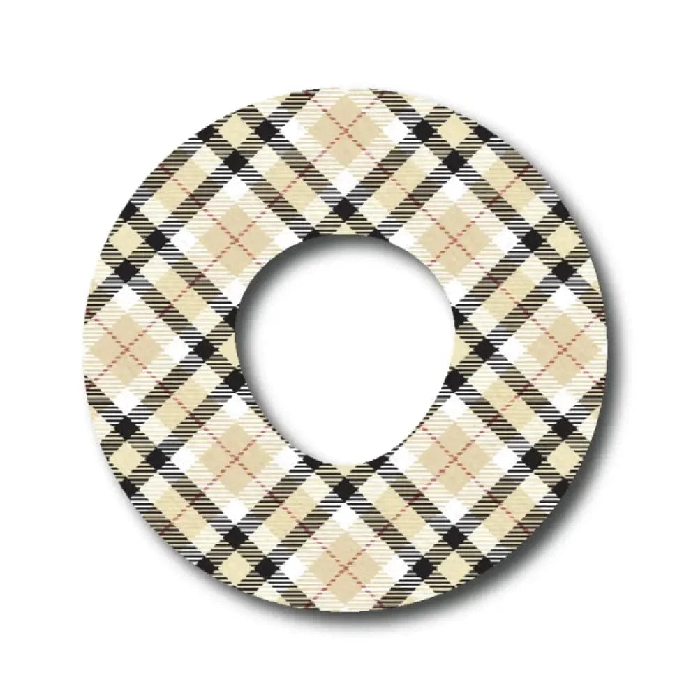 Single Patch / Infusion Set Black and Tan Plaid Pattern - Infusion Set
