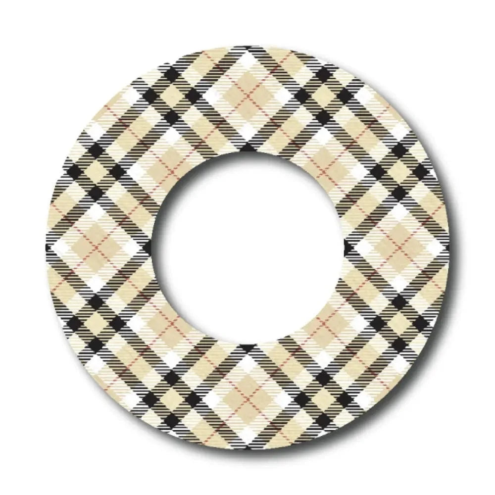 Single Patch / Libre 2 Black and Tan Plaid Pattern - Libre 2 and Lingo