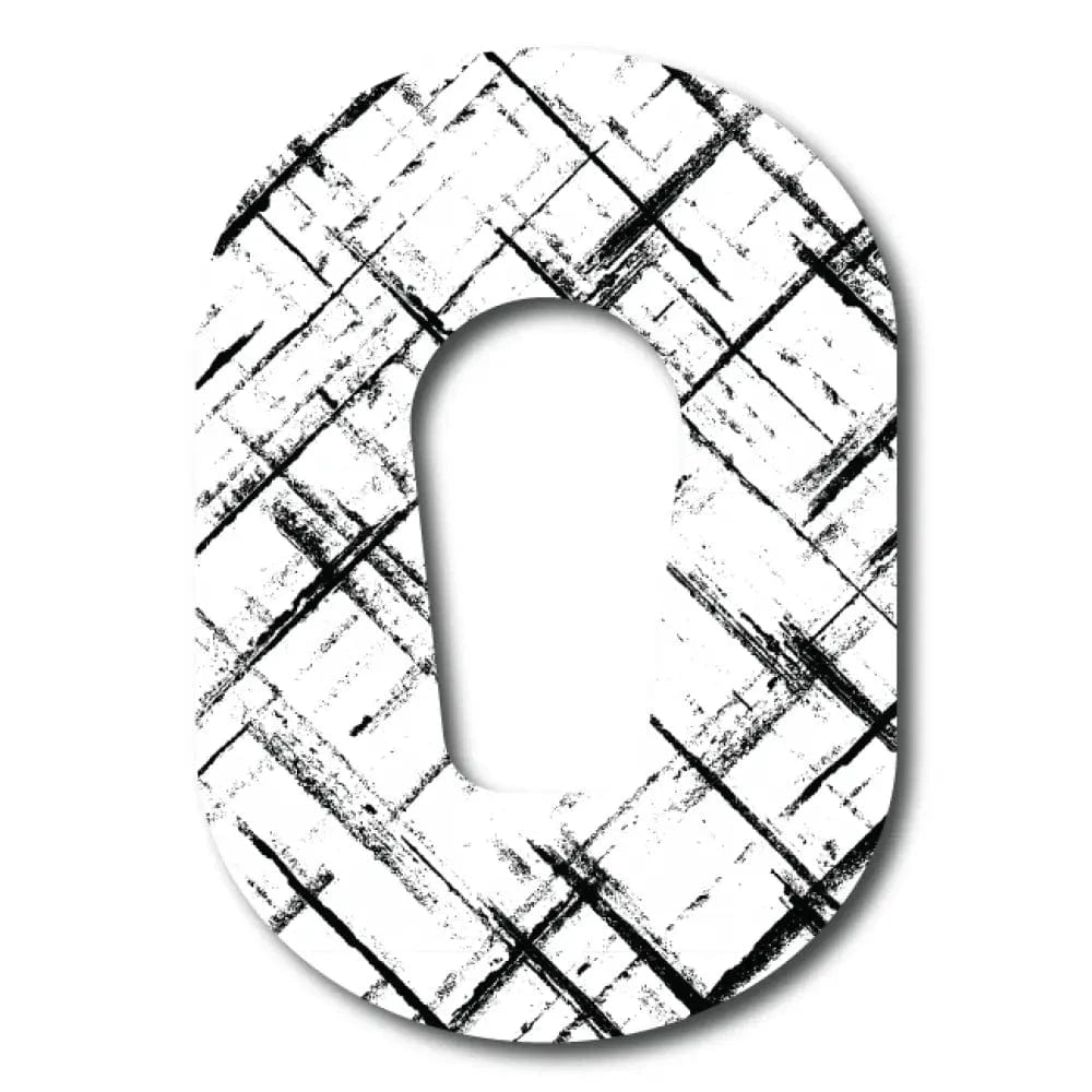 Single Patch / G6 Black and White Plaid Pattern - Dexcom G6