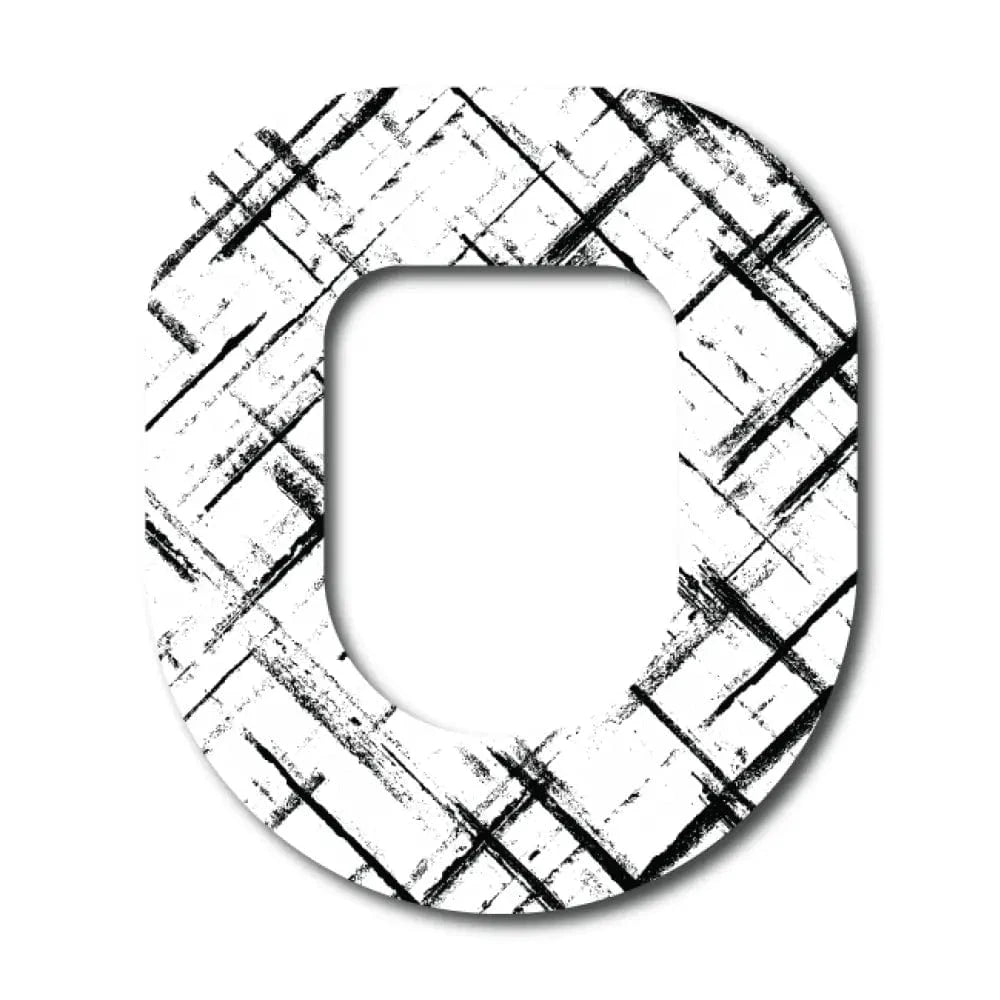 Single Patch / Omnipod Black and White Plaid Pattern - Omnipod