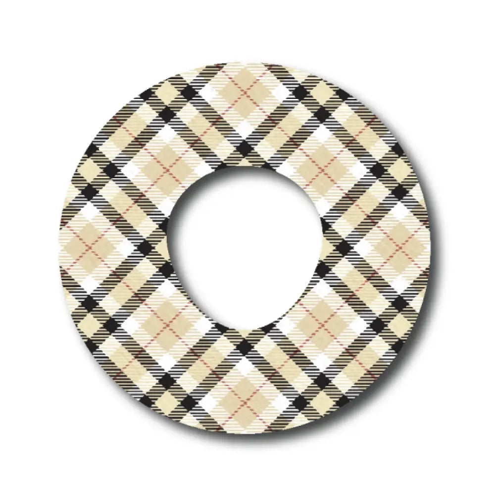 Black And Tan Plaid Pattern - Infusion Set Single Patch