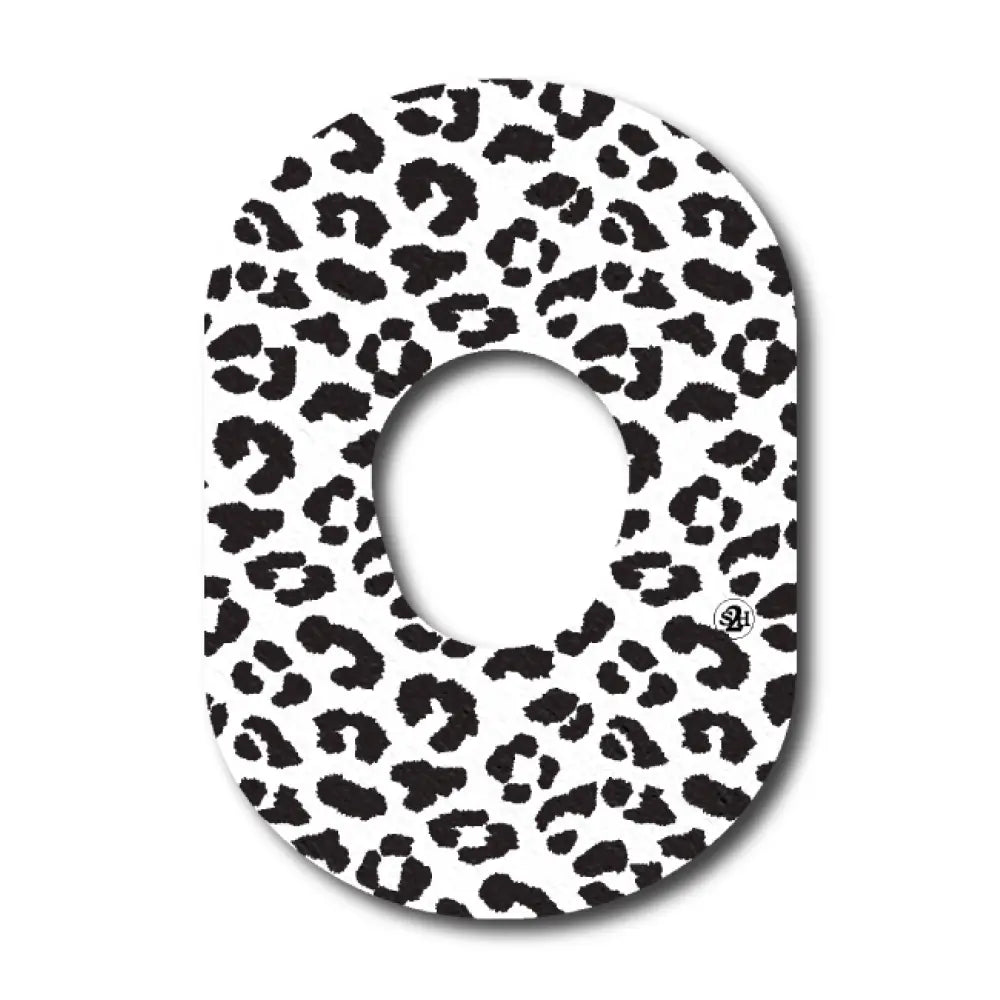 Black and White Cheetah Skin - Dexcom G7 Stelo Single Patch