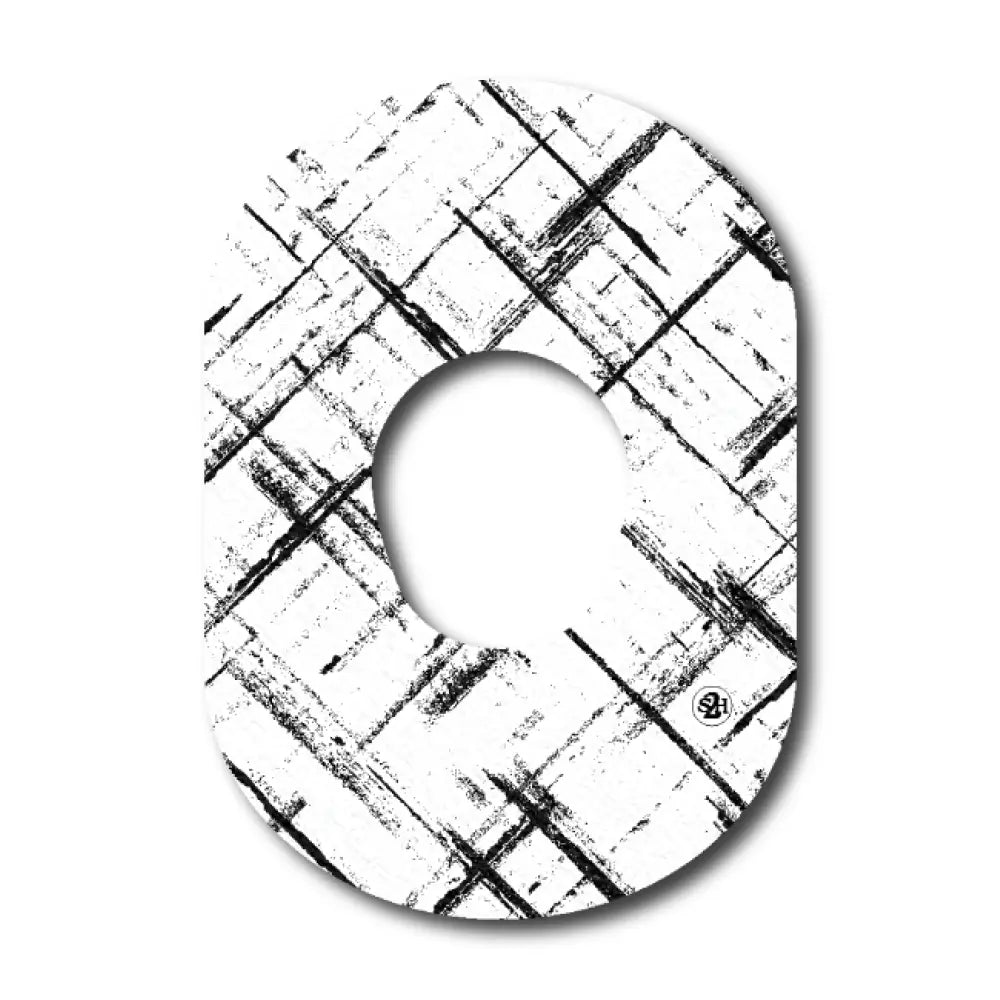 Black And White Plaid Pattern - Dexcom G7 Single Patch