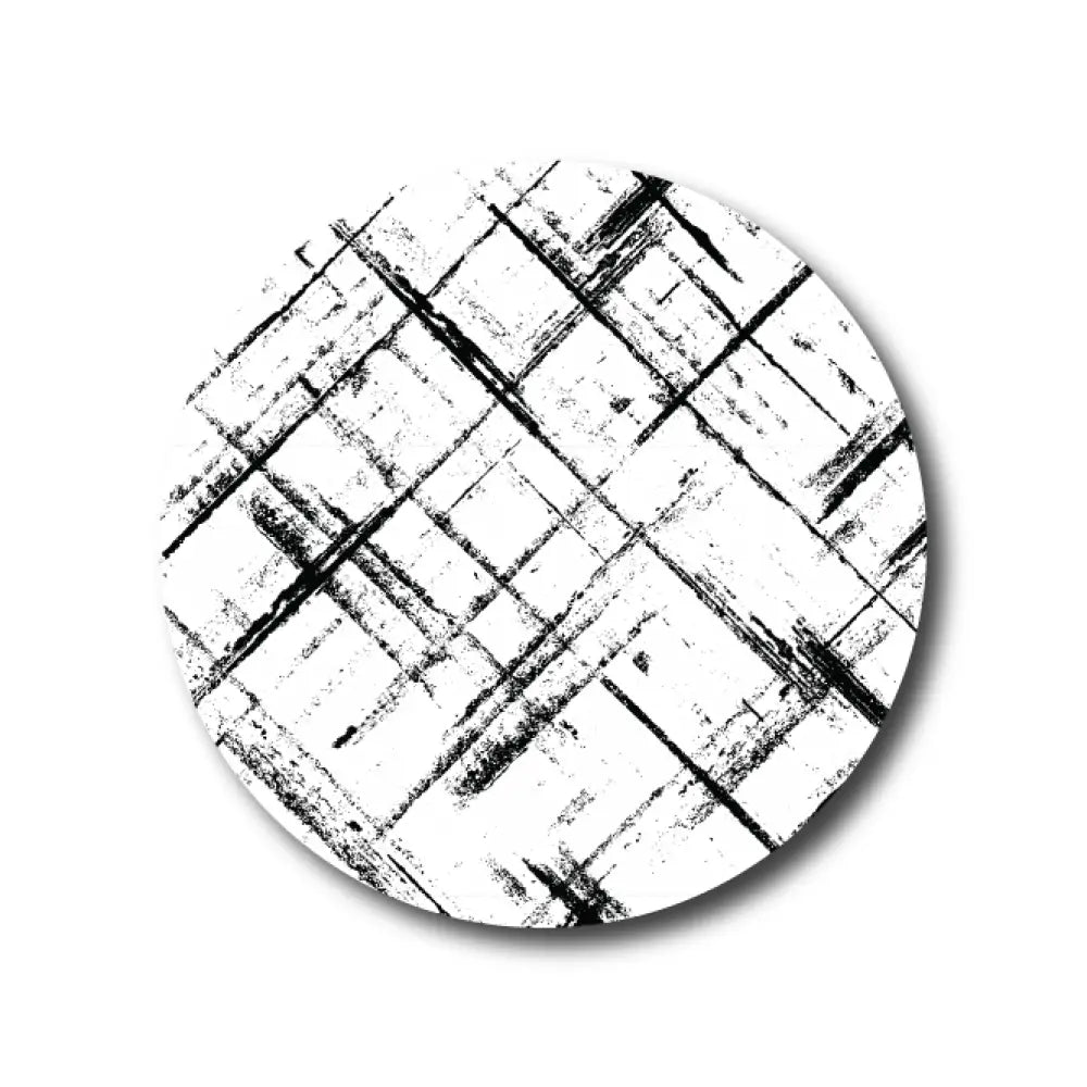 Black And White Plaid Pattern - Libre 3 Single Patch