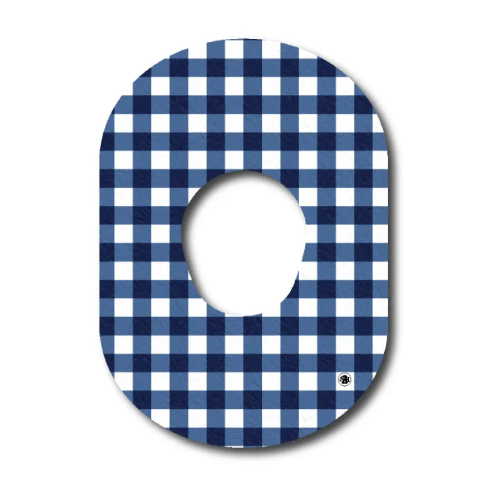 Blue Plaid Pattern - Dexcom G7 and Stelo Single Patch