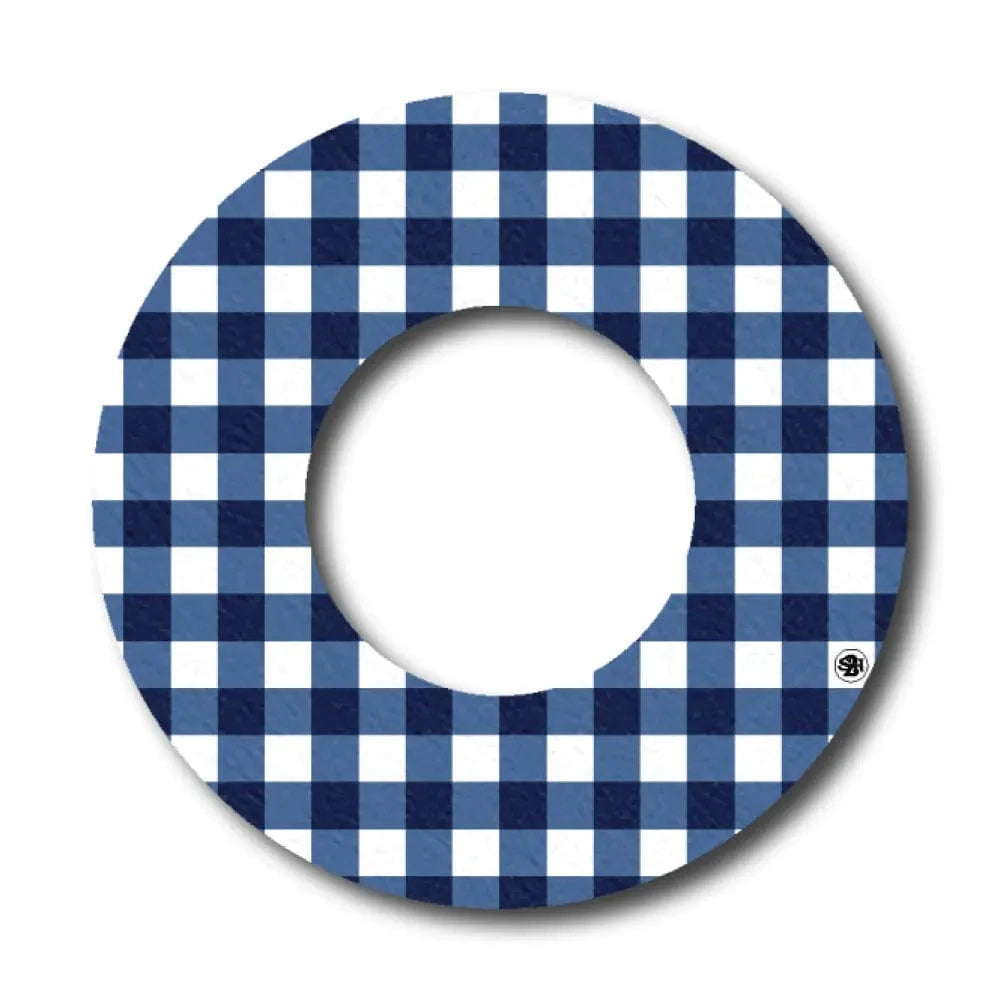 Single Patch / Libre 2 Blue Plaid Pattern - Libre 2 and Lingo