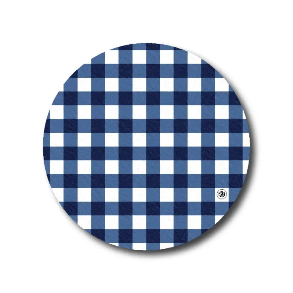 Single Patch / Libre 3 Blue Plaid Pattern - Libre 3