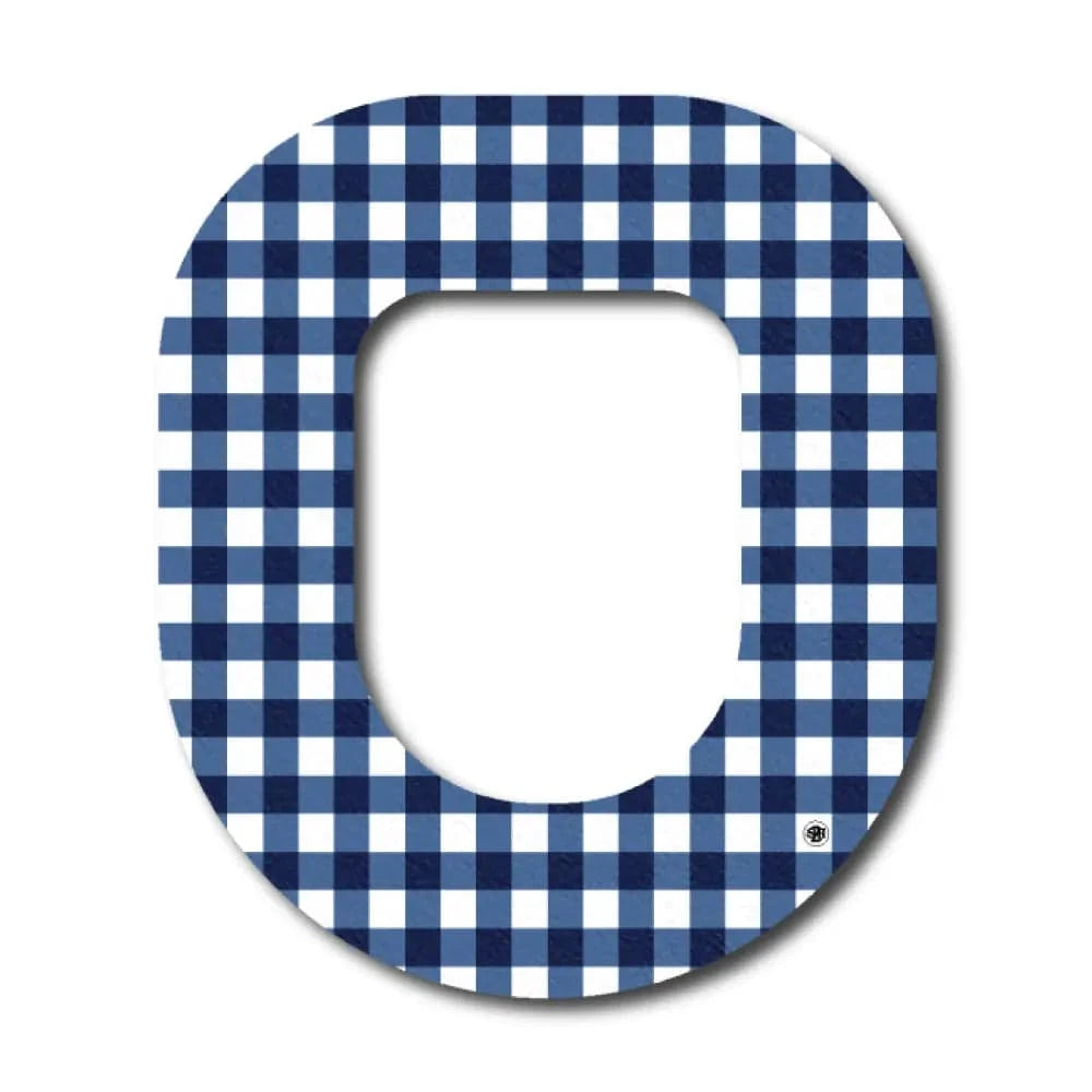 Single Patch / Omnipod Blue Plaid Pattern - Omnipod