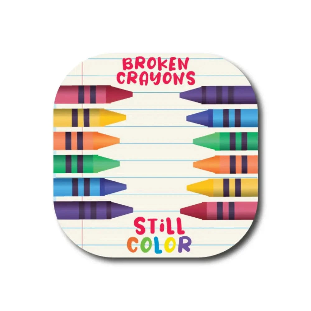 Single Patch / G7-Coverup Broken Crayons - Dexcom G7 and Stelo Cover-up