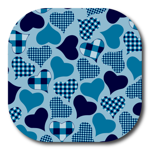 Single Patch / G7 Cover-up Calming Hearts - Blue - Dexcom G7 and Stelo Cover-up