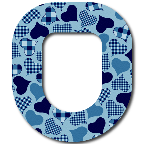 Single Patch / Omnipod Calming Hearts - Blue - Omnipod
