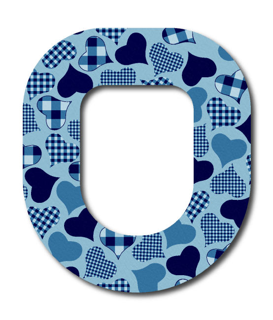 Single Patch / Omnipod Calming Hearts - Blue - Omnipod