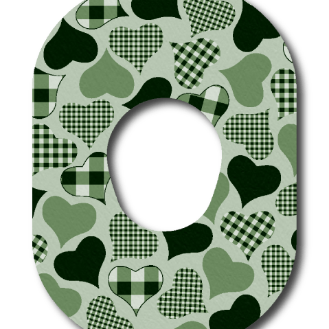 Single Patch / G7 Calming Hearts - Green - Dexcom G7 and Stelo