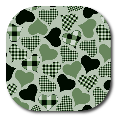 Single Patch / G7 Cover-up Calming Hearts - Green - Dexcom G7 and Stelo Cover-up