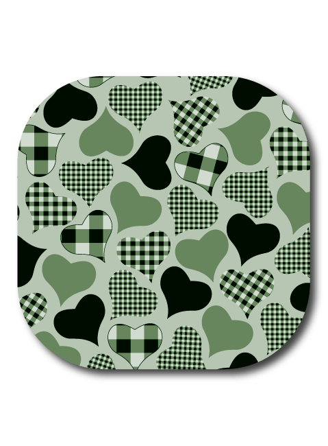 Single Patch / G7 Cover-up Calming Hearts - Green - Dexcom G7 and Stelo Cover-up