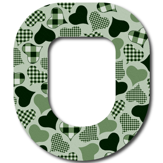 Single Patch / Omnipod Calming Hearts - Green - Omnipod