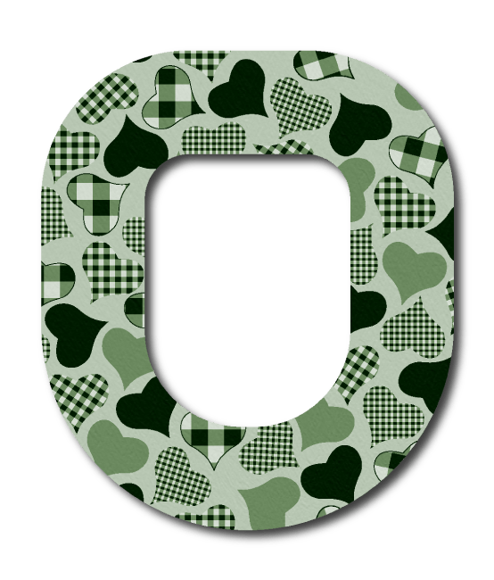 Single Patch / Omnipod Calming Hearts - Green - Omnipod