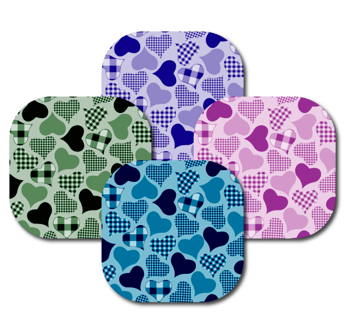 4-Pack (Set of 4 Patches) / G7 Cover-up Calming Hearts Variety Pack - Dexcom G7 and Stelo Cover-up