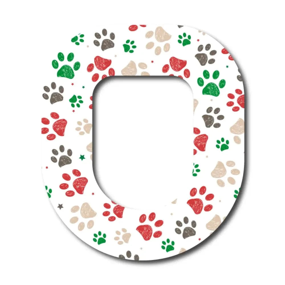 Single Patch / Omnipod Christmas Paws - Omnipod