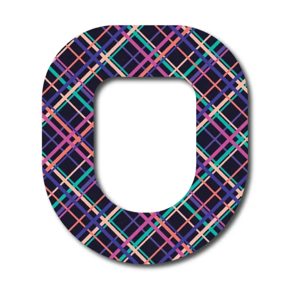 Single Patch / Omnipod Colorful Plaid Pattern - Omnipod