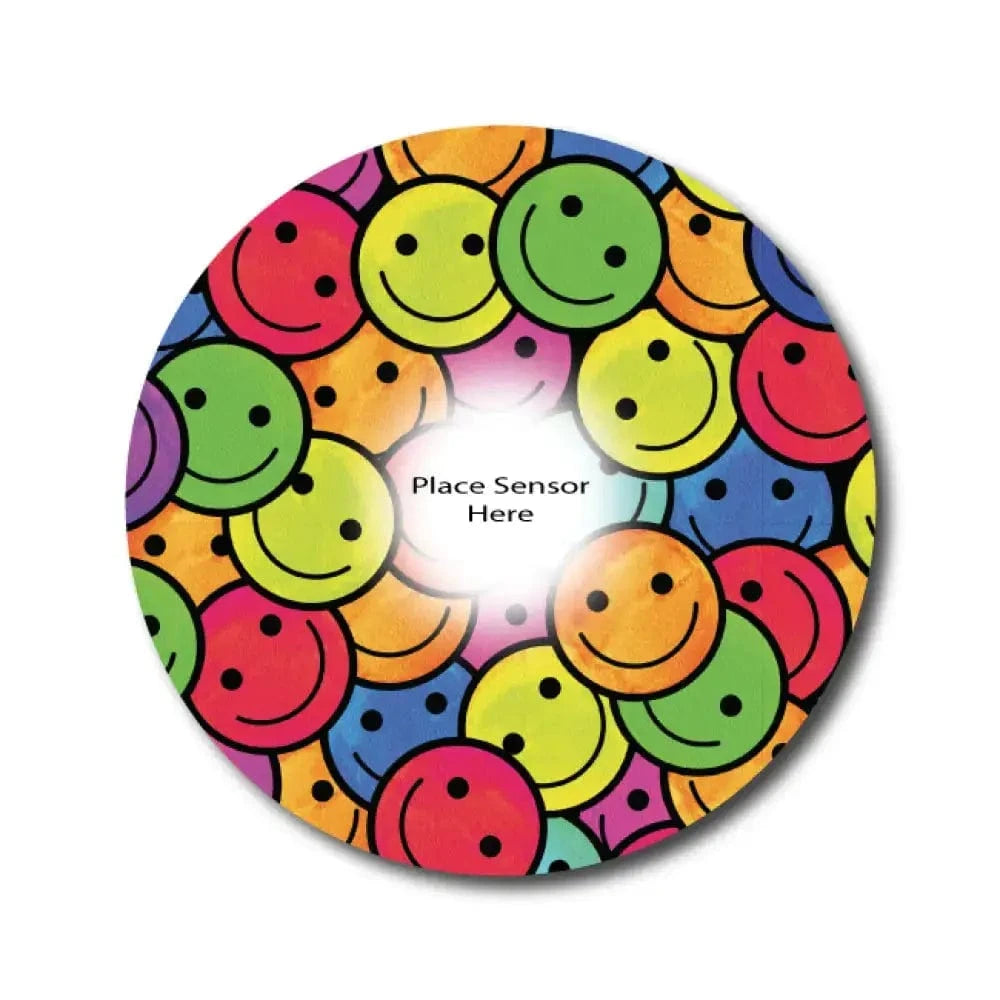 Single Patch / Libre 2 Colorful Smiles Underlay Patch for Sensitive Skin - Libre 2 and Lingo