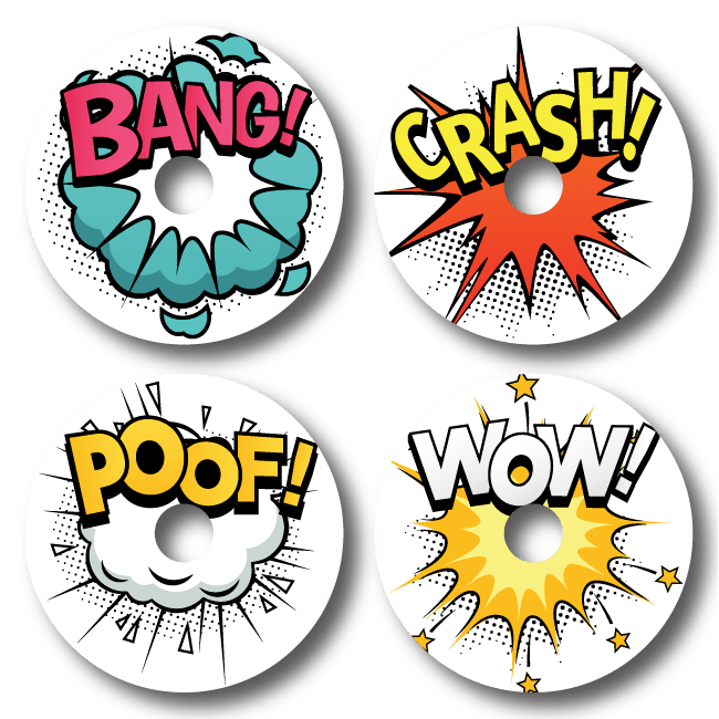 4-Pack (Set of 4 Patches) / Libre 2 Comic Busrsts - Variety Pack 1 - Libre 2 Topper