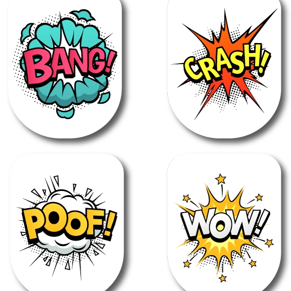 4-Pack (Set of 4 Patches) / Omnipod Comic Busrsts - Variety Pack 1 - Omnipod Topper