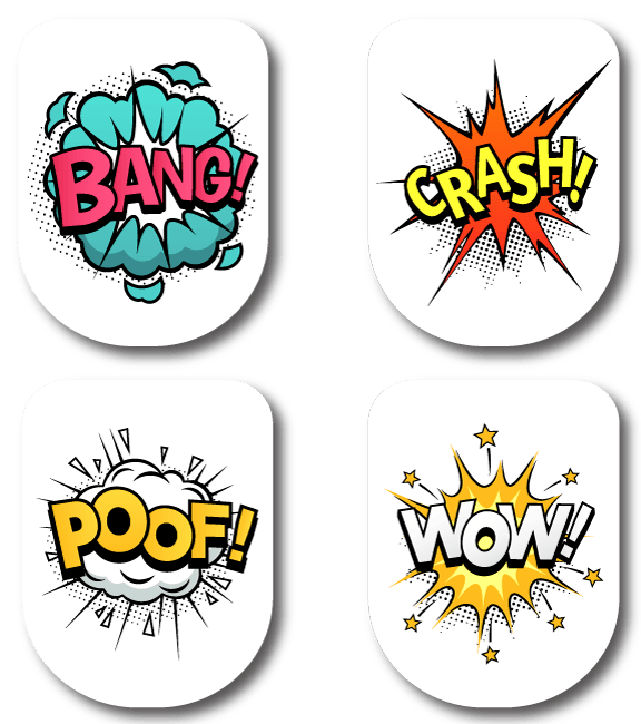 4-Pack (Set of 4 Patches) / Omnipod Comic Busrsts - Variety Pack 1 - Omnipod Topper